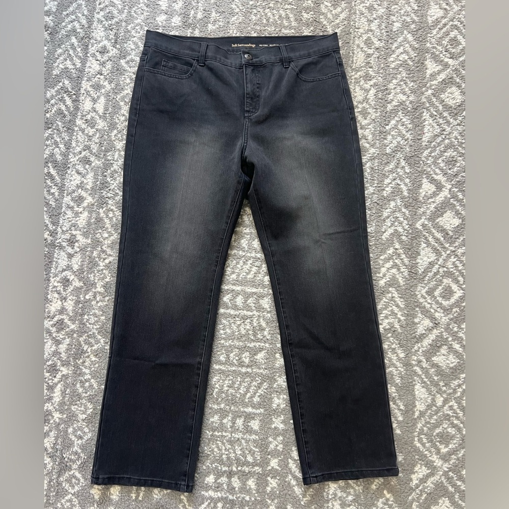 Soft Surroundings Women's Midnight Straight Leg Jeans size 16P (X103)